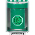 STI SS2177NT-EN Indoor/Outdoor Surface Weather Resistant Momentary Stopper Station with No Text, Green
