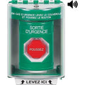 STI SS2188EX-FR Indoor/Outdoor Surface with Horn Pneumatic Stopper Station with EMERGENCY EXIT Label, Green