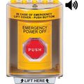 STI SS2282PO-EN Key-to-Reset Stopper Station with Horn, Indoor / Outdoor, Surface Mount, EMERGENCY POWER OFF Label, Yellow