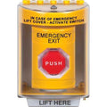 STI SS2288EX-EN Indoor/Outdoor Surface with Horn, Pneumatic, Illuminated, Stopper Station with EMERGENCY EXIT Label, Yellow