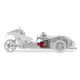 Polaris Slingshot Front Kick Empty Panel Pods With Digital LED Lights fits 2 x 6.5' Speakers and 2 ... - rear view | Silarius