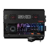 SMD 4-Channel Class AB Amplifier with VM-1 Voltmeter and Digital LED Lights 4 x 300W at 2-Ohm - St... - front view | Silarius