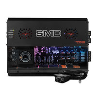 SMD 4-Channel Class AB Amplifier with VM-1 Voltmeter and Digital LED Lights 4 x 300W at 2-Ohm - St... - front view | Silarius
