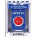 STI SS2488EM-EN Indoor/Outdoor Surface with Horn Pneumatic, Illuminated, Stopper Station with EMERGENCY, Blue