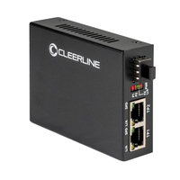 Cleerline SSF-SFP-RJ452POE-1G-UK 1 x SFP to 2 x RJ45 Gb Ethernet Fiber Optic Media Extender with POE+