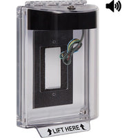STI 13330NK Universal Stopper Enclosed Flush Mount Back Box with Horn and Relay, No Label Included, Black