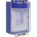 STI 13420NB Universal Stopper Dome Cover, Enclosed Back Box and Sealed Mounting Plate, Label Hood with Horn, Blue