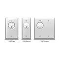 SDC 712U Single Gang Key Switch, 1-Left Momentary and 1-Right AA DPDT Switch, 1/4" Faceplate, Stainless Steel