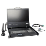 Eaton Tripp Lite B021-000-19 1U Rack-Mount Console with Rackmountable in 19" System Rack (1U), from 27" to 42" Deep, Connects to PS/2 or USB Server or KVM Switch, Supports Resolutions up to 1366x768
