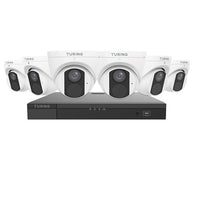 Turing Video TLK6T482 LITE IP Security Video Kit with 8-Channel NVR 2TB and 6x 4MP Turret Camera with 2. 8mm Lens, White