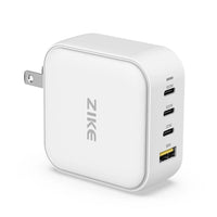 ZIKE Z310 100W GaN USB-C 4 Ports Wall Phone Charger - front view | Silarius