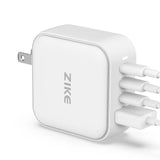 ZIKE Z310 100W GaN USB-C 4 Ports Wall Phone Charger - side view | Silarius