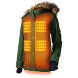 Arcadia Womens Heated Parka - front view | Silarius