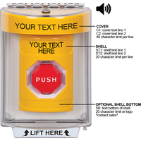 STI SS2245ZA-EN Indoor / Outdoor Flush with Horn Momentary (Illuminated) Stopper Station with Non-Returnable Custom Text