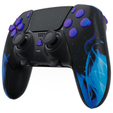 MODDEDZONE BLUE FIRE PS5 DualSense Edge Custom Modded Wireless Controller - side view | Silarius