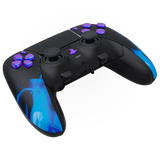 MODDEDZONE BLUE FIRE PS5 DualSense Edge Custom Modded Wireless Controller - detail view | Silarius