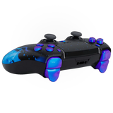 MODDEDZONE BLUE FIRE PS5 DualSense Edge Custom Modded Wireless Controller - detail view | Silarius
