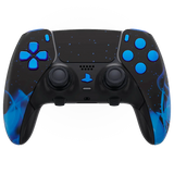 MODDEDZONE BLUE FIRE PS5 DualSense Edge Custom Modded Wireless Controller - front view | Silarius