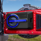 Bronco 6th Gen Loaded Tailgate Enclosure with 12' Subwoofer and RGB LED Lighting - side view | Silarius
