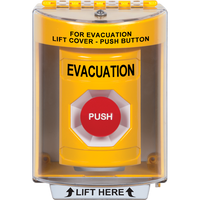 STI SS2274EV-EN Indoor / Outdoor Surface Momentary Stopper Station with Evacuation Label, Yellow