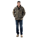 Sahara Men's Heated Hunting Jacket - Mossy Oak Camo - side view | Silarius
