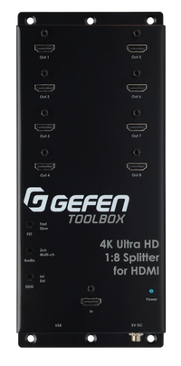 Gefen GTB-HD4K2K-148C-BLK 4K DCI & ULTRA HD 1:8 HDMI Splitter w/ Cascading Out