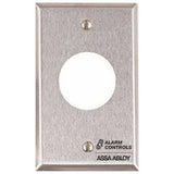 Alarm Controls RP-22 Remote Wall Plate with 1-1/8" Hole for Sonalert Audible Indicator, Single Gang, Satin Stainless Steel