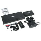 Tripp Lite B320-4X1-HH-K2 4-Port HDMI Switch Kit, 4K 60 Hz, 4 HDMI Inputs to 1 HDMI over Cat6 Extender, 125 ft., TAA