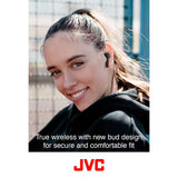 JVC HA-A8TB In-Ear True Wireless Bluetooth Earbuds with Charging Case (Black) - detail view | Silarius