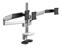 Humanscale X2M2-CCWNTBFSBFSB18NA M/Flex for M2.1 Monitor Arms with M/Connect 2, Triple Monitors, Polished Aluminum with White Trim.