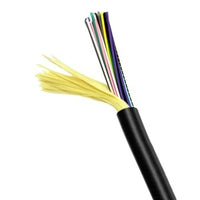 Hubbell HFCD14006R4BK HFCD14 Series Indoor/Outdoor Tight Buffer, 6 Strand, Riser Fiber Optic Cable, OM4, MM, Black Jacket