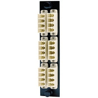 Hubbell FSPNLCQS6BE Fiber Optic Patch Panel with 24 Ports and 6 Quad LC Connectors, Zirconia Ceramic Ferrules