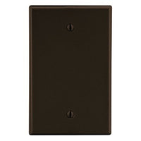 Hubbell PJ13 Mid-Size 1-Gang Wallplate, Box Mount Blank, Brown