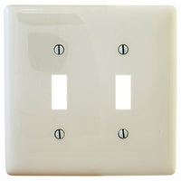 Hubbell NPJJ2LA Wallplate Jumbo 2-Gang Toggle, Light Almond