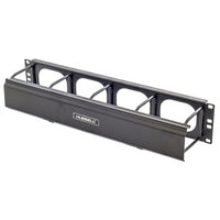 Hubbell HM44C M-Series 4-Unit Horizontal Cable Management, M-Series, 4-Unit, 4" Extension, with Cover, Black