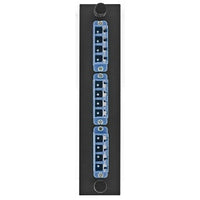 Hubbell FSPLCQM3B Fiber Optic Patch Panel with 12 Ports and 3 LC Quad Connectors, Push-Pull Bezel