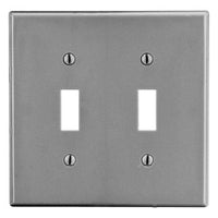 Hubbell P2GY 2-Gang Toggle Switch Wall Plate, Gray