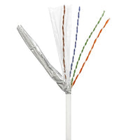 ADI PRO 0E-CMR6WHPS CAT6+ 23/4 Solid BC Plus Riser Cable, Shielded, UTP, CMR / FT4, 1000' Wood Reel, White