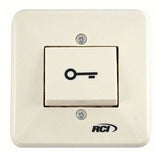 RCI 909S-MO Surface Mount Rocker Switch, Momentary, Engraved with a Key Symbol, Beige