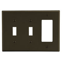 Hubbell PJ226 3-Gang Wall Plate for 2 Toggle and 1 Decorator Switch