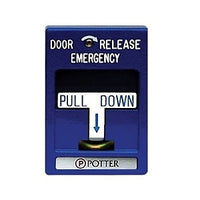 Potter 1000704 Pull Station RMS-1T-LP, Evacuation White Text, Blue