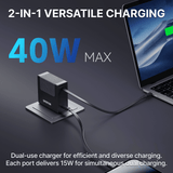 Gitryin Retractable 40W Charger for 3C Devices - Black