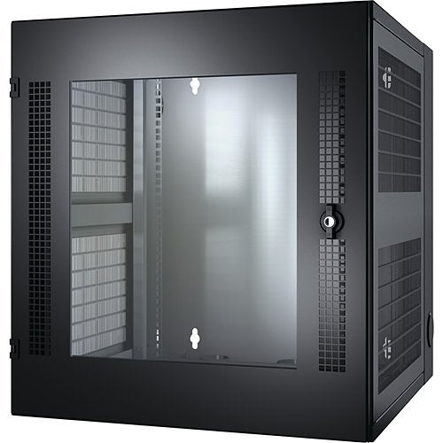 APC AR100 NetShelter 13U Wall Mount Rack Cabinet Glass Door Double Hinged Server Depth