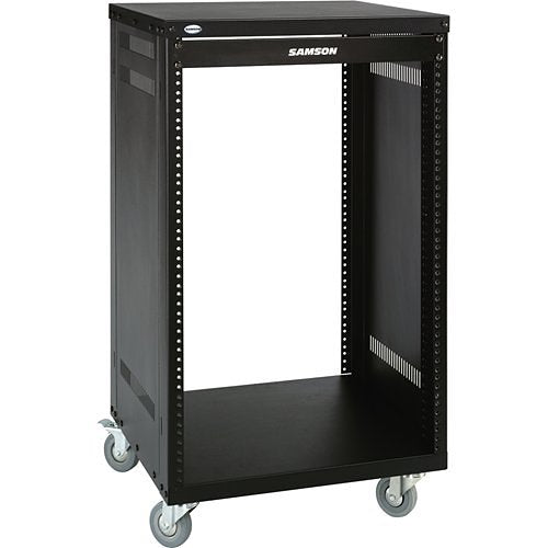 Samson SASRK 21-Space Rack Stand, 39.25", 43.25" with casters 20" 18"