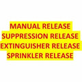 SigCom 880-0101 SPECTRUM Pull Stations, Multiple Label Set Includes Manual Release, Suppression Release, Extinguisher Release, Sprinkler Release