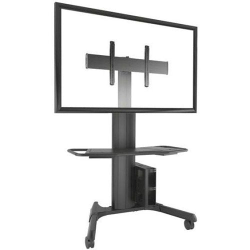 Chief LPAUB Series Large Fusion Manual Height Adjustable Mobile AV Cart (Black) For Displays 42-86"