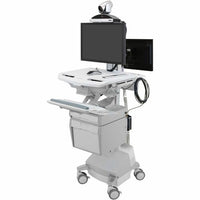 Ergotron SV44-57T1-1 StyleView® Telemedicine Cart, Back-to-Back Monitors, Powered, US/CA/MX