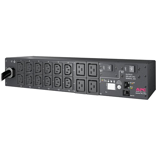 APC AP7811B Rack PDU, Metered, 2U, 30A, 208V, (12) C13s and (4) C19