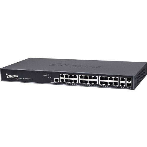 VIVOTEK AW-GEV-267A-370 24-Port VivoCam L2+ Managed PoE Switch