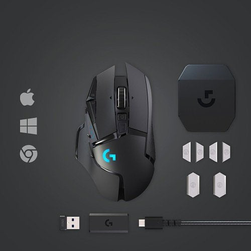 Logitech 910-005565 G502 Lightspeed Wireless Gaming Mouse, Black